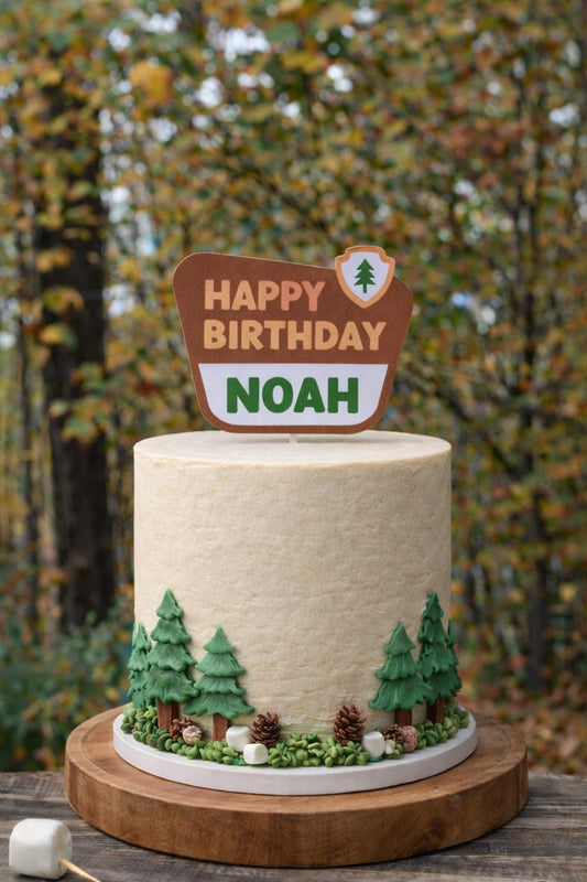 Personalized One Happy Camper Cake Topper, view 2