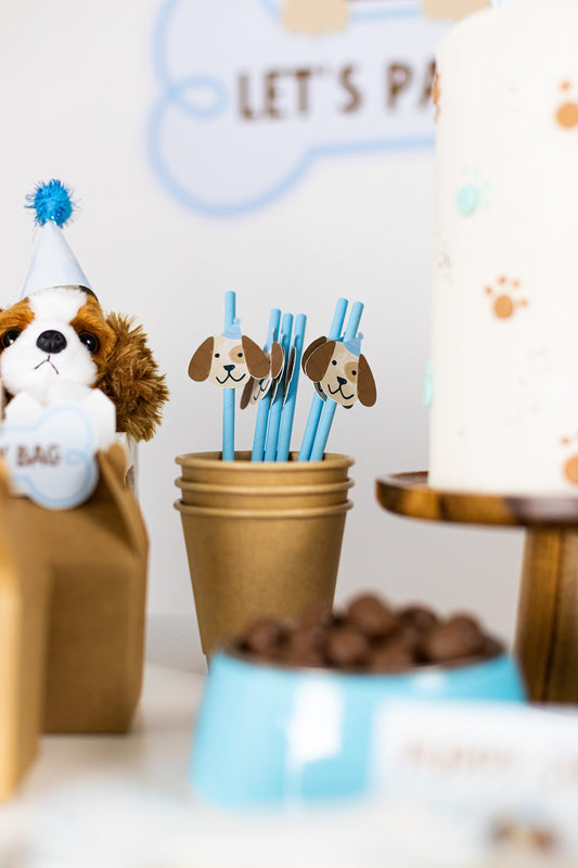 Puppy Dog Paper Straws, set of 5, view 2