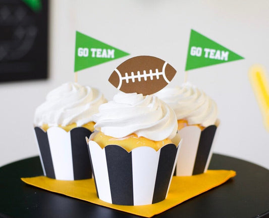 Football Cupcake Toppers, set of 5