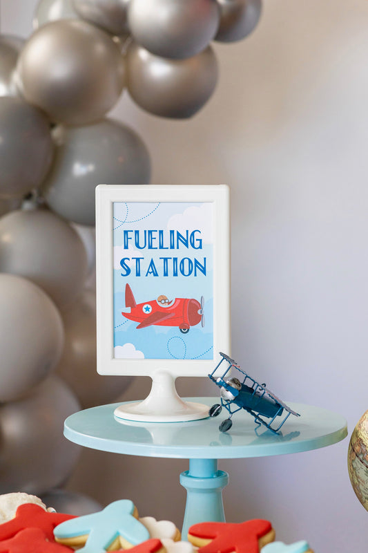 Fueling Station Vintage Airplane Party Sign, view 2