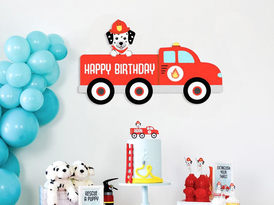 Printable Vintage Firetruck Backdrop