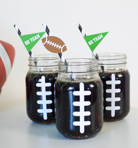 Football Paper Straws, set of 5, view 2