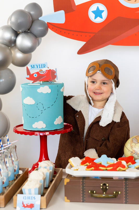 Personalized Vintage Airplane Cake Topper, view 2