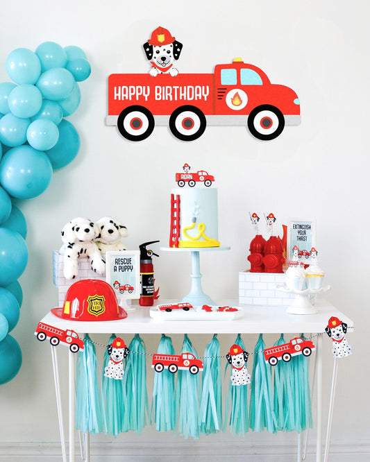 Personalized Sound the Alarm Firetruck Sign, view 2