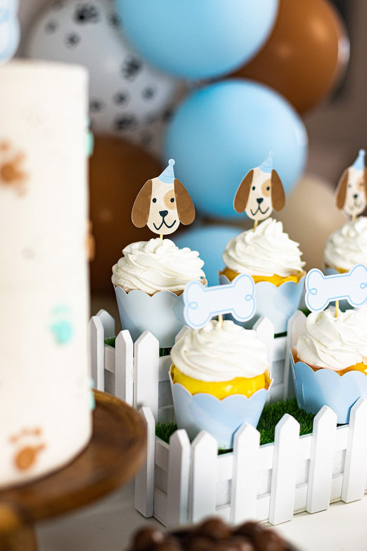 Puppy Dog Cupcake Toppers, set of 5, view 2