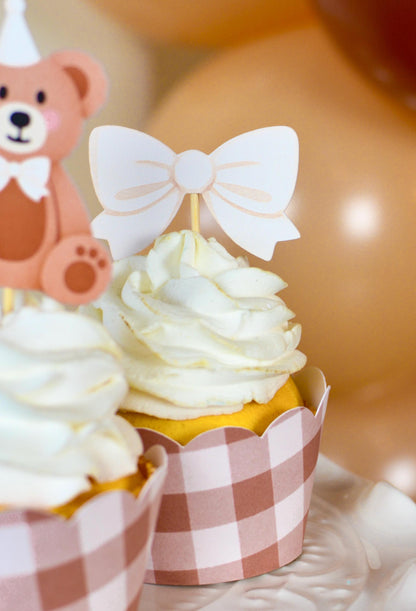 Teddy Bear Cupcake Toppers, set of 5, view 4