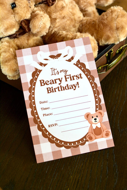 Teddy Bear Birthday Invitation Printable, view 3