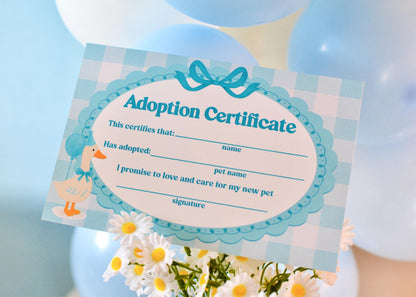 One Silly Goose Adoption Certificate Printable, view 2