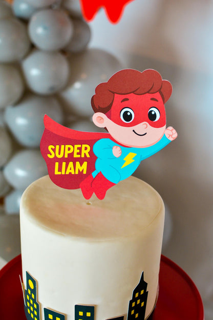 Personalized Superhero Cake Topper, view 3