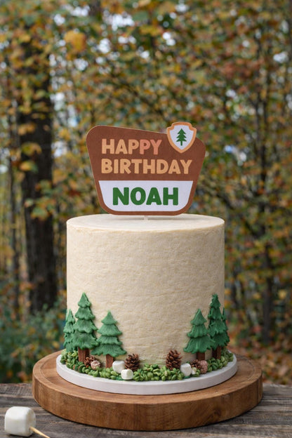 Personalized One Happy Camper Cake Topper, view 2