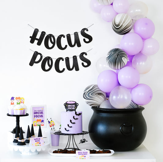 Black Glitter Hocus Pocus Garland, Hocus Pocus Decor, Halloween Garland, Sanderson Sisters, Hocus Pocus Banner, Hocus Pocus Decorations