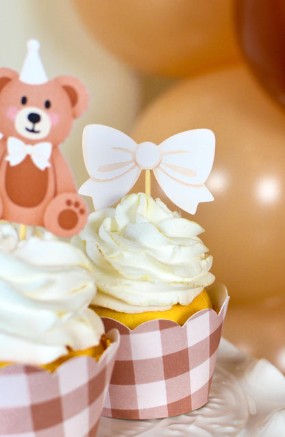 Teddy Bear Cupcake Toppers, set of 5, view 6