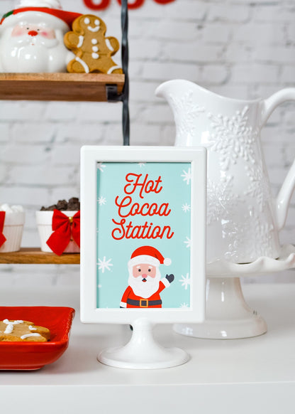 Hot Cocoa Station Sign for a Christmas birthday party