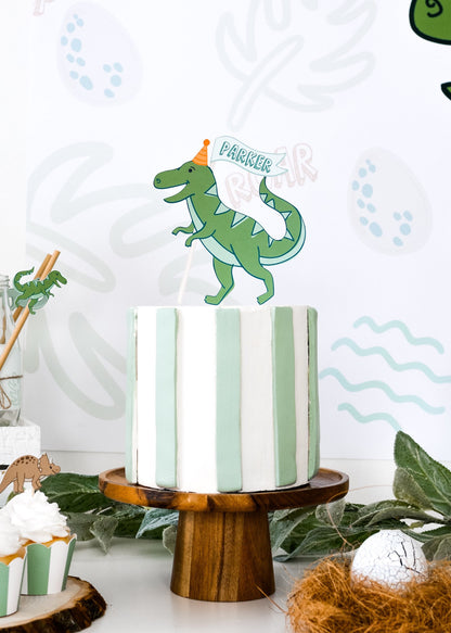Personalized T-Rex Dinosaur Cake Topper, view 8
