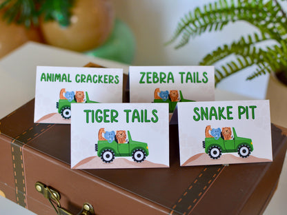 Personalized Safari Jungle Party Tent Cards, set of 4, view 2