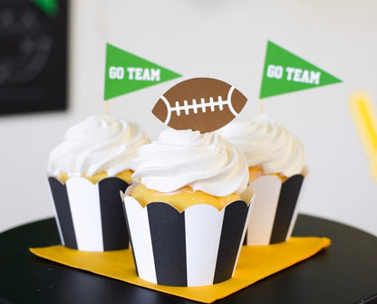 Football Cupcake Toppers, set of 5