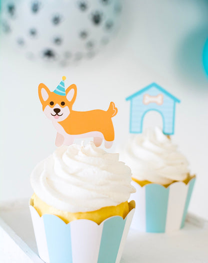 Corgi Cupcake Toppers, set of 5, view 4