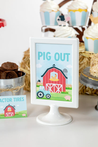 Pig Out Farm Party Sign