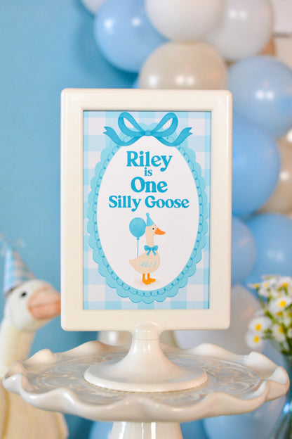 Personalized One Silly Goose Party Sign