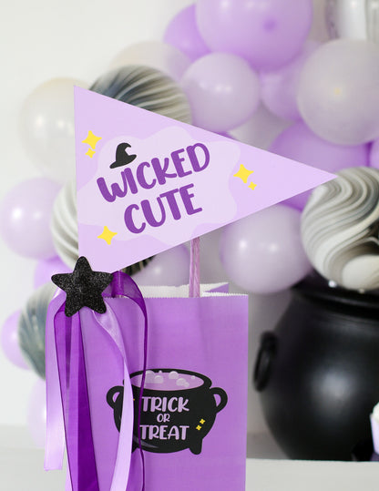 Wicked Cute Pennant Flag for a Halloween birthday party, view 2