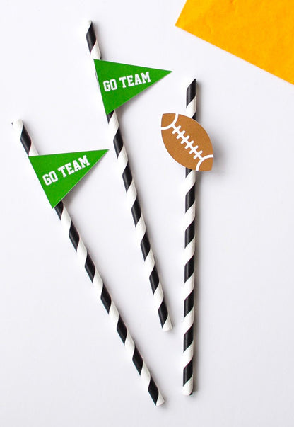 Football Paper Straws, set of 5, view 3