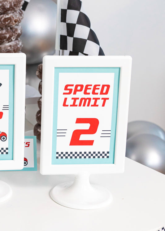 Personalized Speed Limit Race Car Sign, view 2