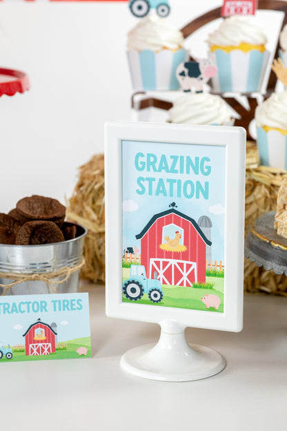 Grazing Station Farm Party Sign