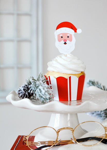 Santa Claus Cupcake Toppers, set of 5, view 2
