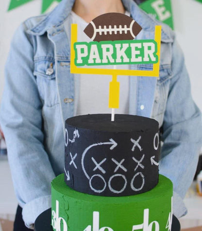 Personalized Football Cake Topper, view 2
