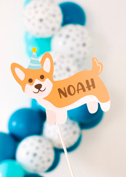Personalized Corgi Cake Topper