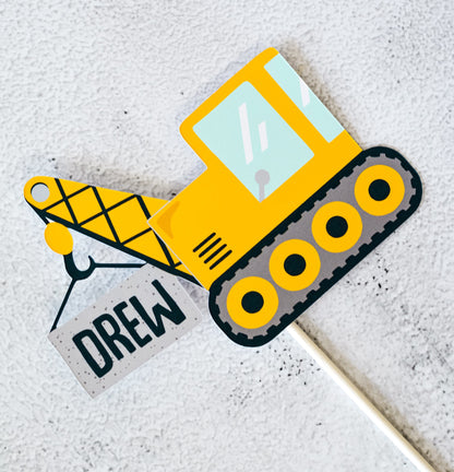 Personalized Construction Cake Topper, view 8