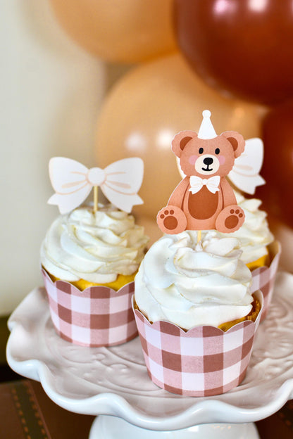 Teddy Bear Cupcake Toppers, set of 5, view 8