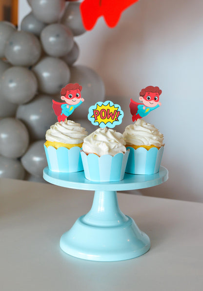 Superhero Cupcake Toppers, set of 5