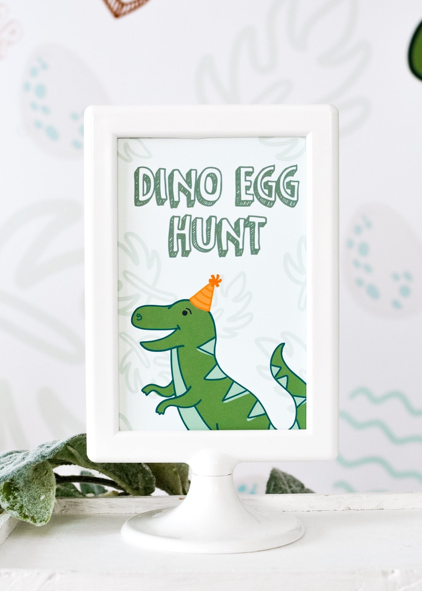 Dino Egg Hunt Party Sign