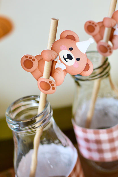 Teddy Bear Party Straws, set of 5, view 3
