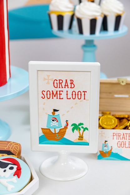 Grab Some Loot Pirate Party Sign