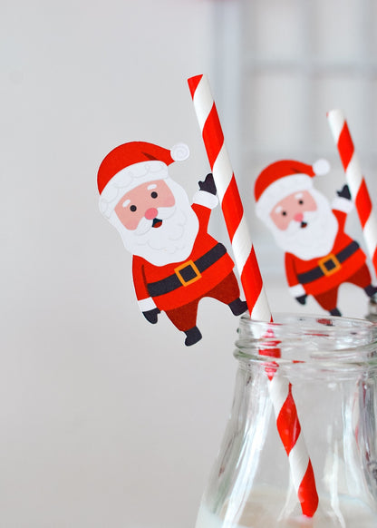 Santa Claus Paper Straws, set of 5, view 4