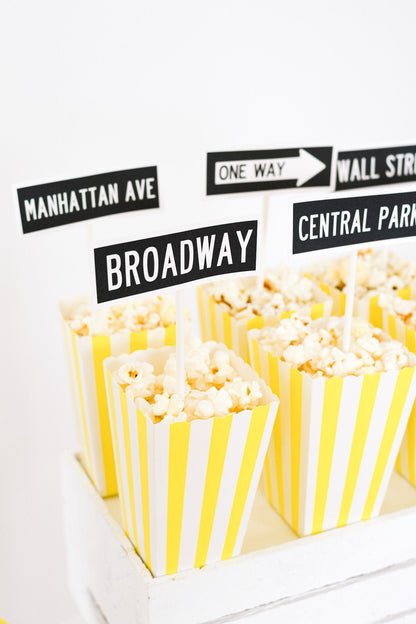 New York Street Sign Centerpieces