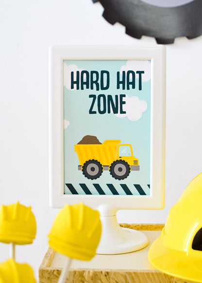 Hard Hat Zone Construction Party Sign, view 3
