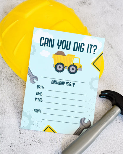 Printable Construction Party Invitations