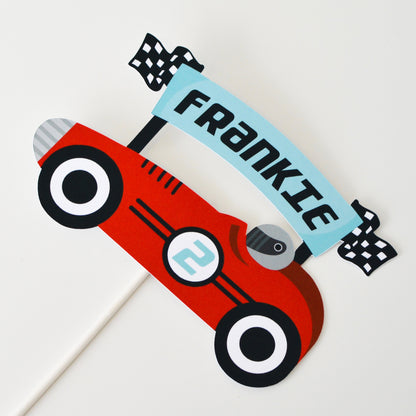Personalized Race Car Cake Topper, view 2