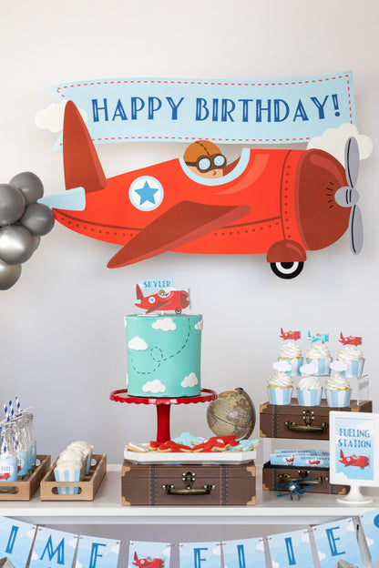 Printable Vintage Airplane Party Bundle, view 3