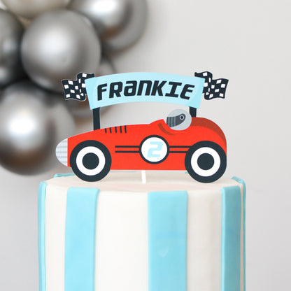Personalized Race Car Cake Topper