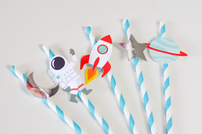 Space Party Paper Straws, set of 5