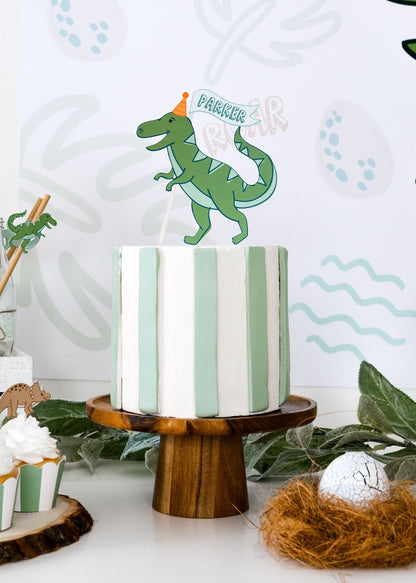 Personalized T-Rex Dinosaur Cake Topper