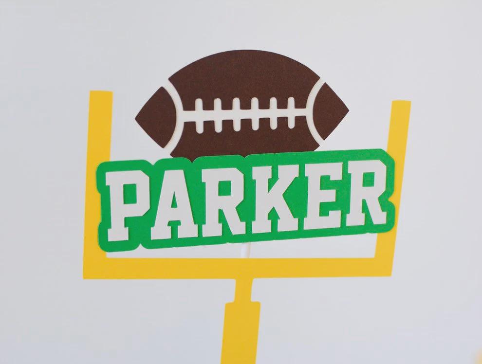 Personalized Football Cake Topper