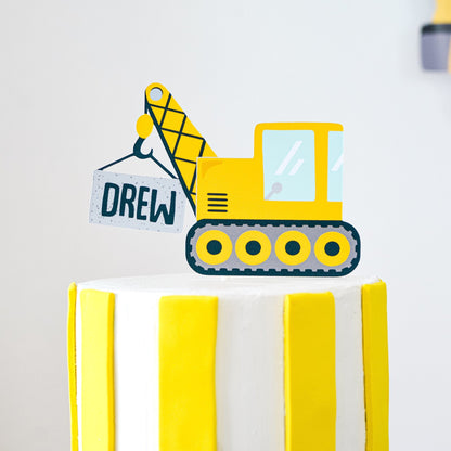Personalized Construction Cake Topper
