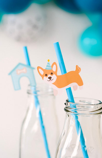Corgi Party Paper Straws, set of 5, view 3