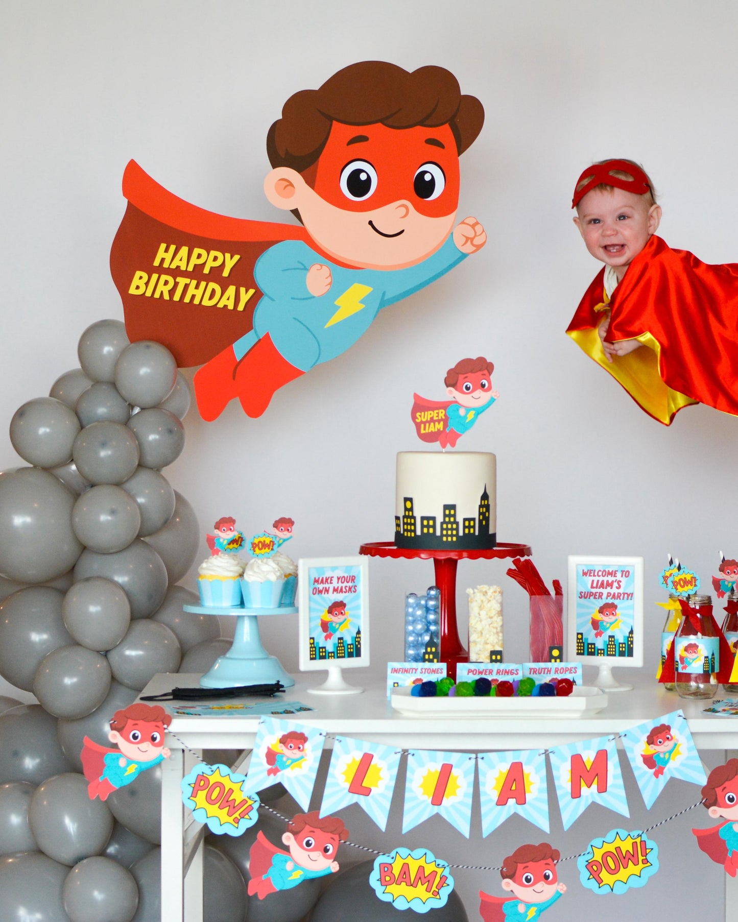 Printable Superhero Backdrop