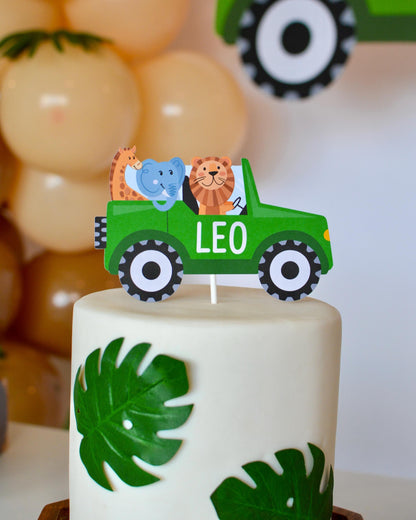 Personalized Safari Jungle Cake Topper